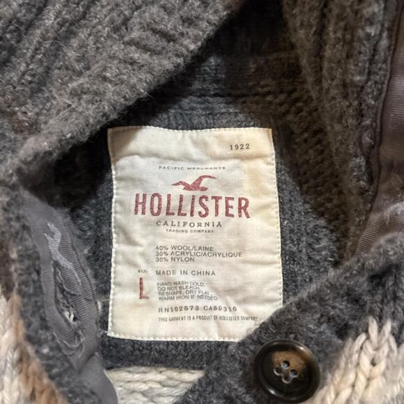 Hollister-co Women's Grey and Brown Cardigan - Picture 3 of 3